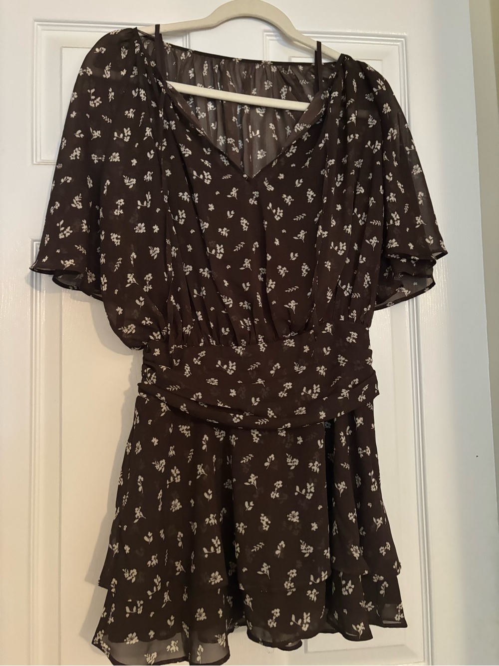 Angel Sleeve Sheer Mini Dress